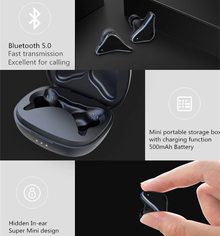 Teana Tws A10 Bluetooth Earphone Headphone Headset for iPhone Apple Earbud Mini Mobile Phone Earbuds Black