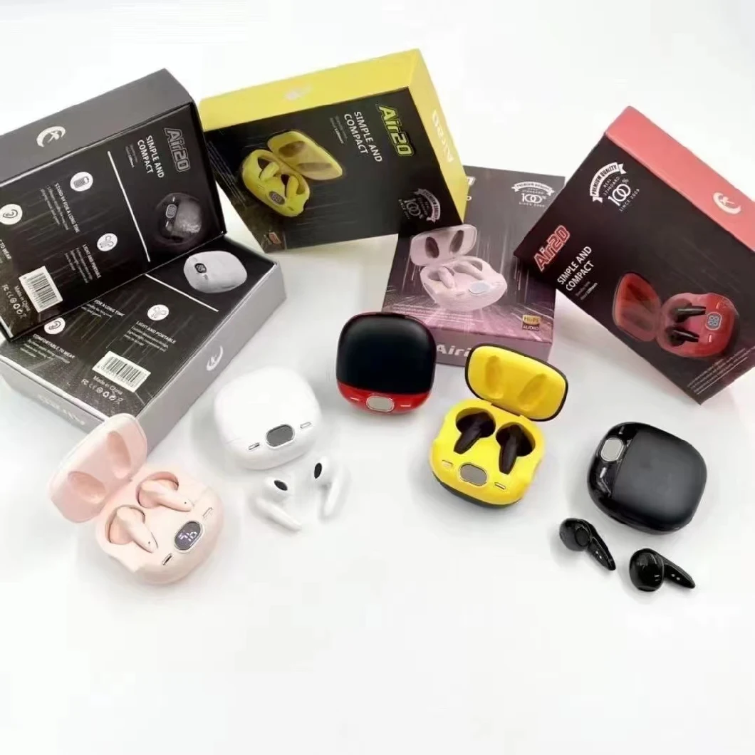 Air 20 Mini Wireless Headphones Bluetooth 5.0 Earphone Air Earbuds Handsfree Headset with Charging Box for iPhone Huawei Xiaomi