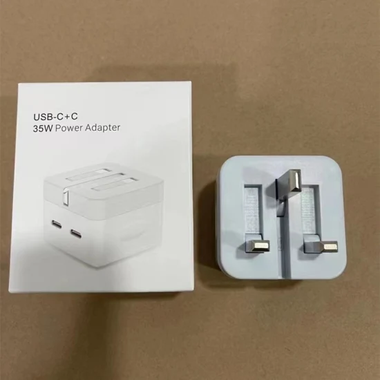 Nuovo arrivo 35W Dual Pd Adattatore per caricabatterie rapido EU Us USB-C + C Caricatore da muro per telefono cellulare per iPhone 14 13 12